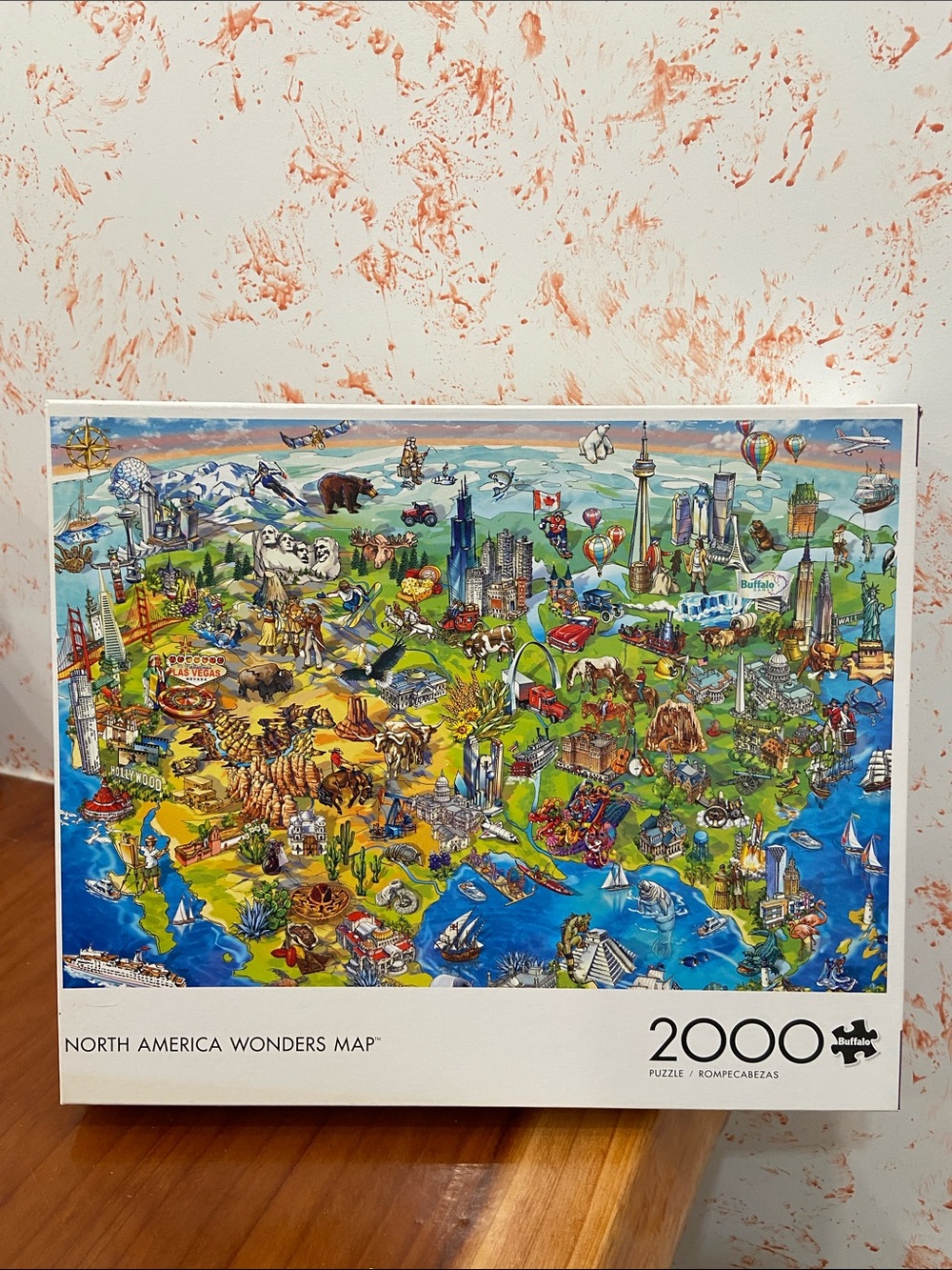 Buffalo North America Wonders Map - 2000 Piece Puzzle